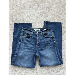 NILI LOTAN Womens Violette Jeans High-Rise Wide Leg Button Fly Distressed Sz 27